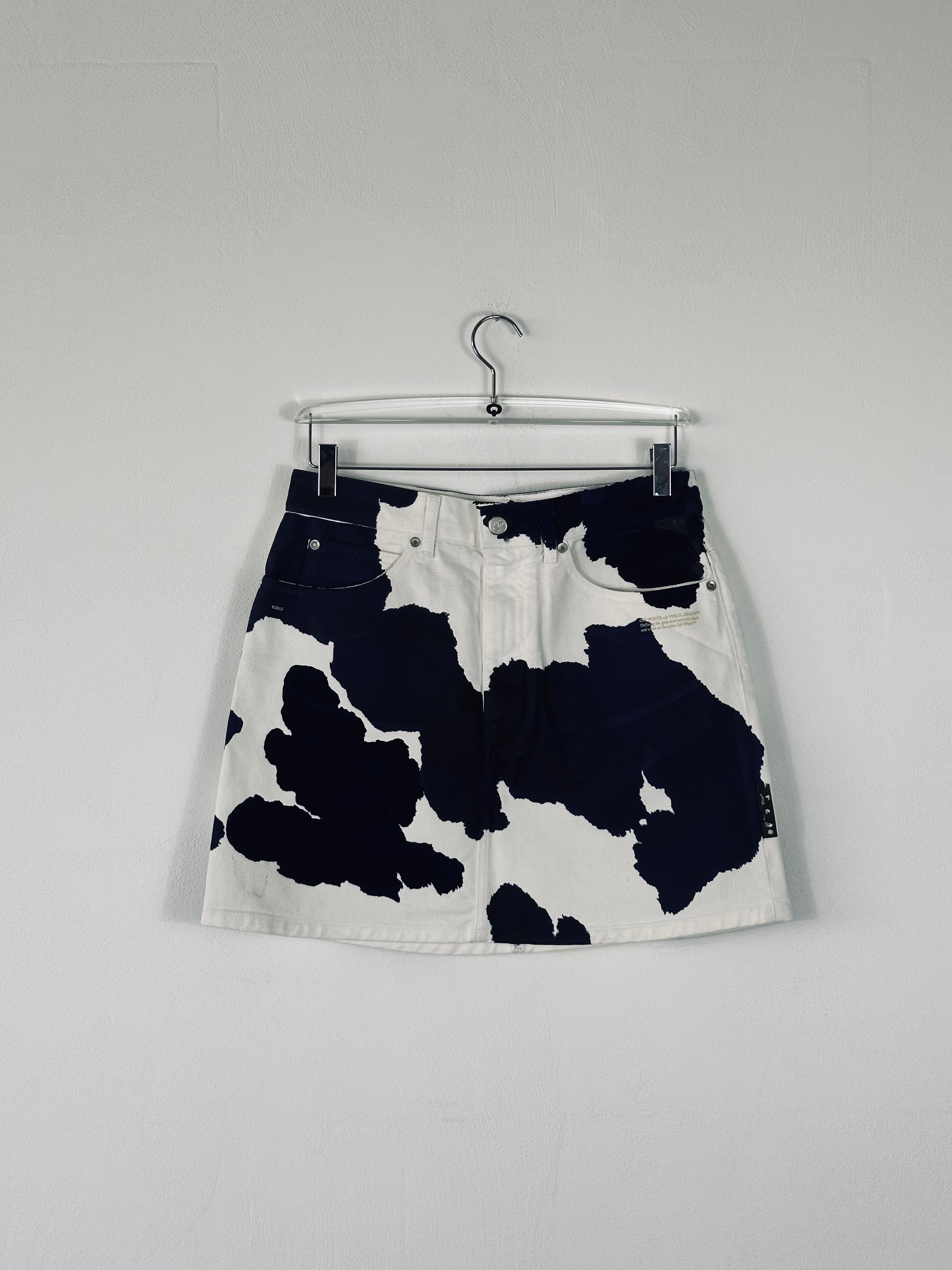 Cow Pattern Denim Skirt