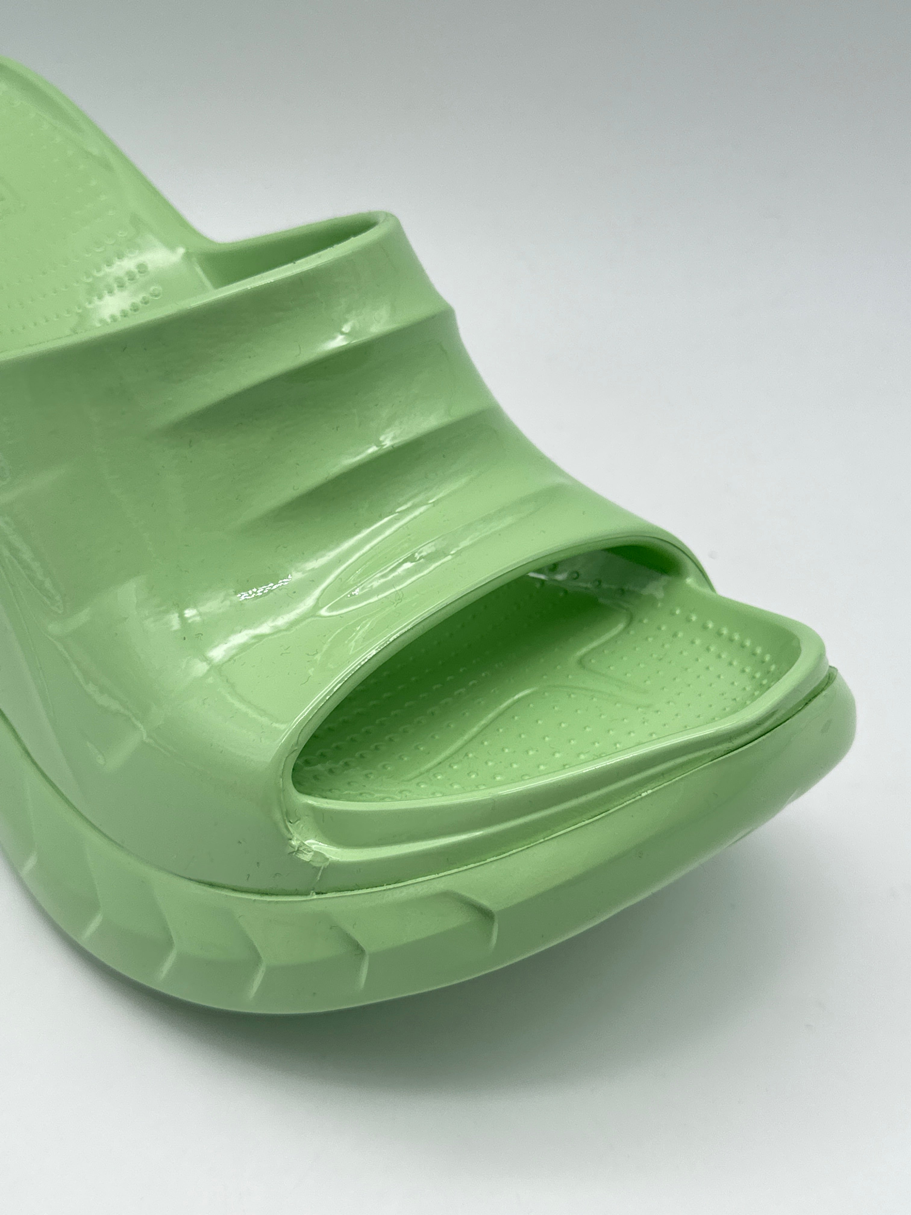 Marshmallow Pistachio Green Wedge Sandals