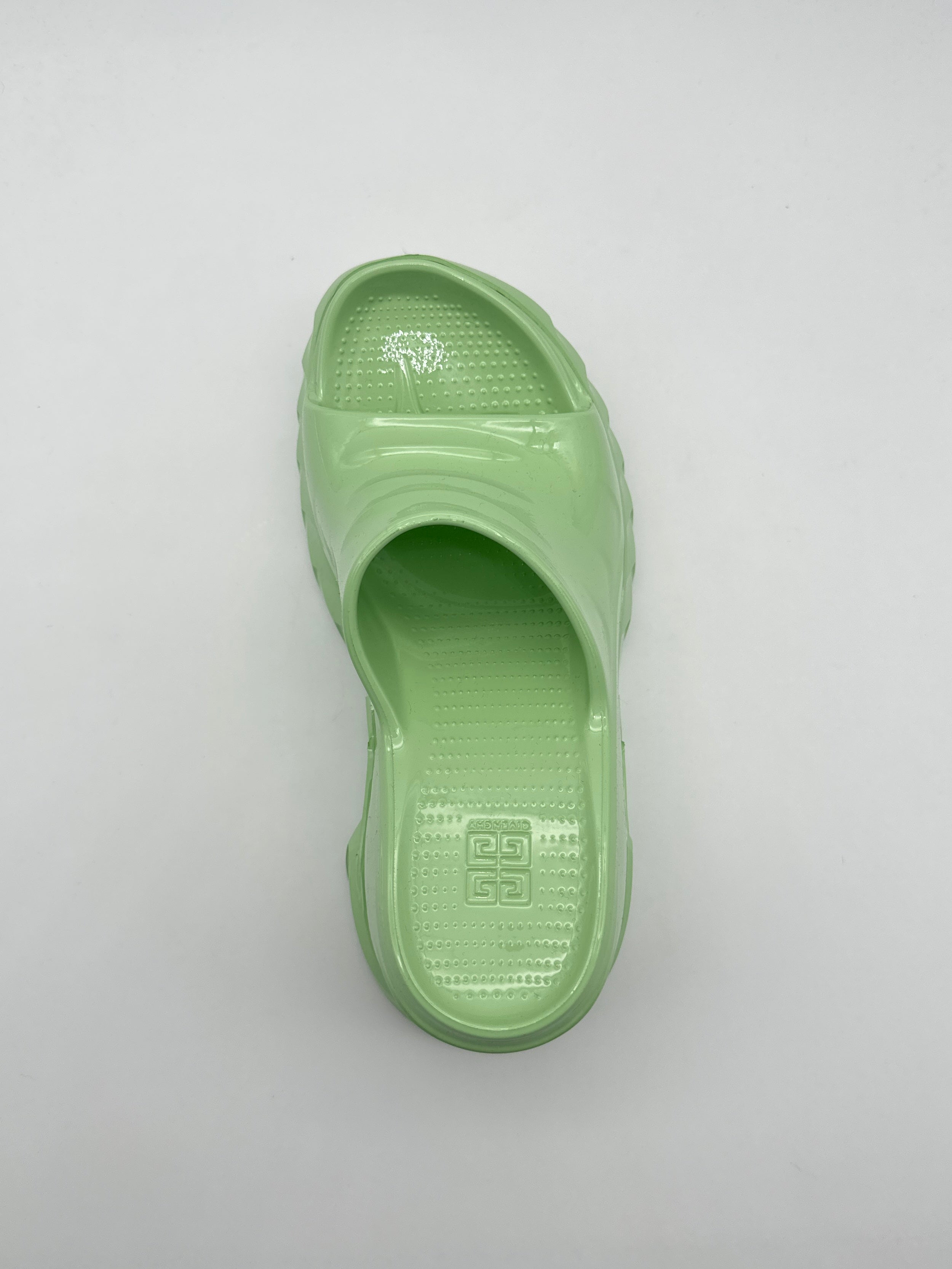 Marshmallow Pistachio Green Wedge Sandals