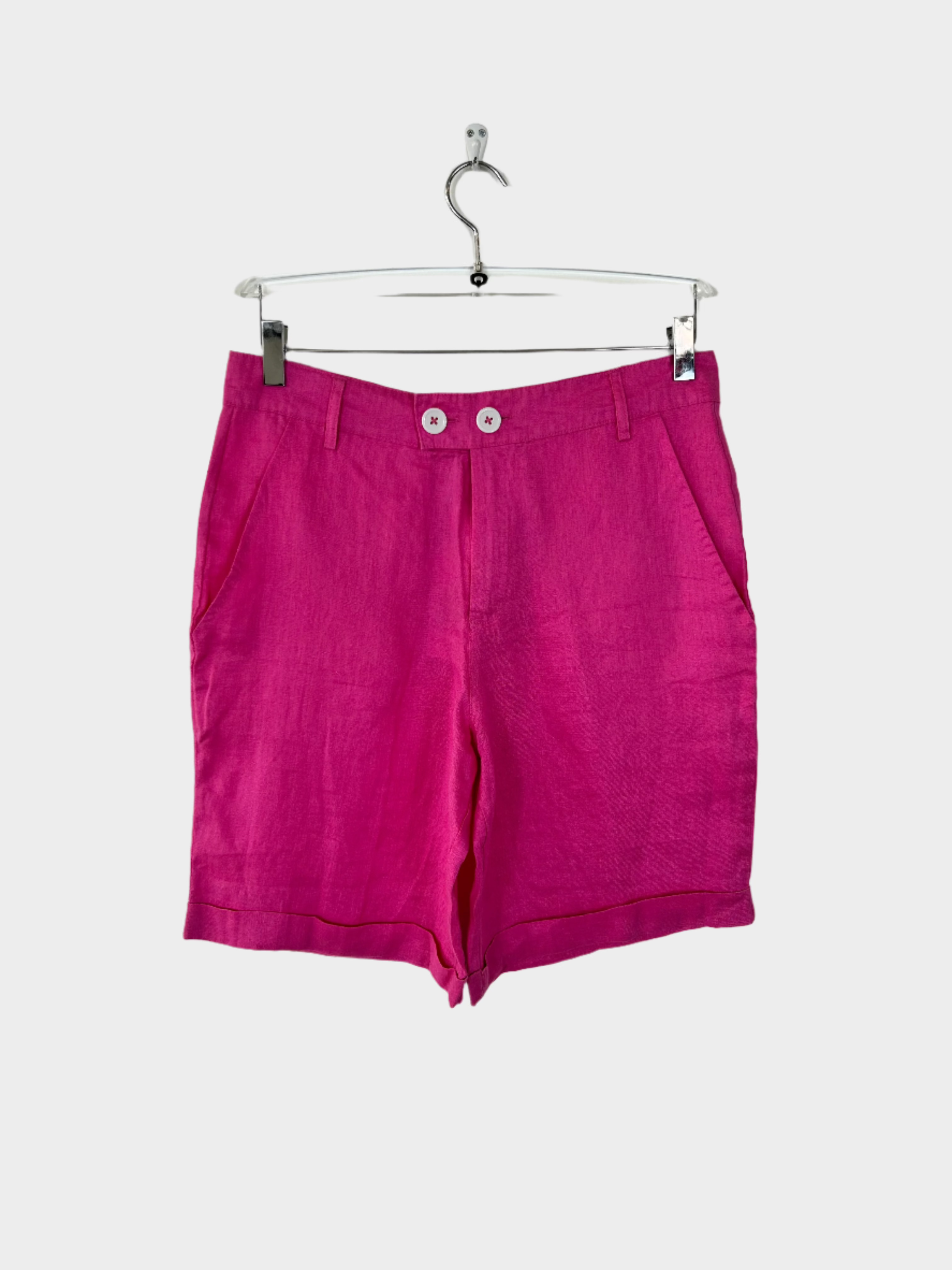 Pink Linen Shorts