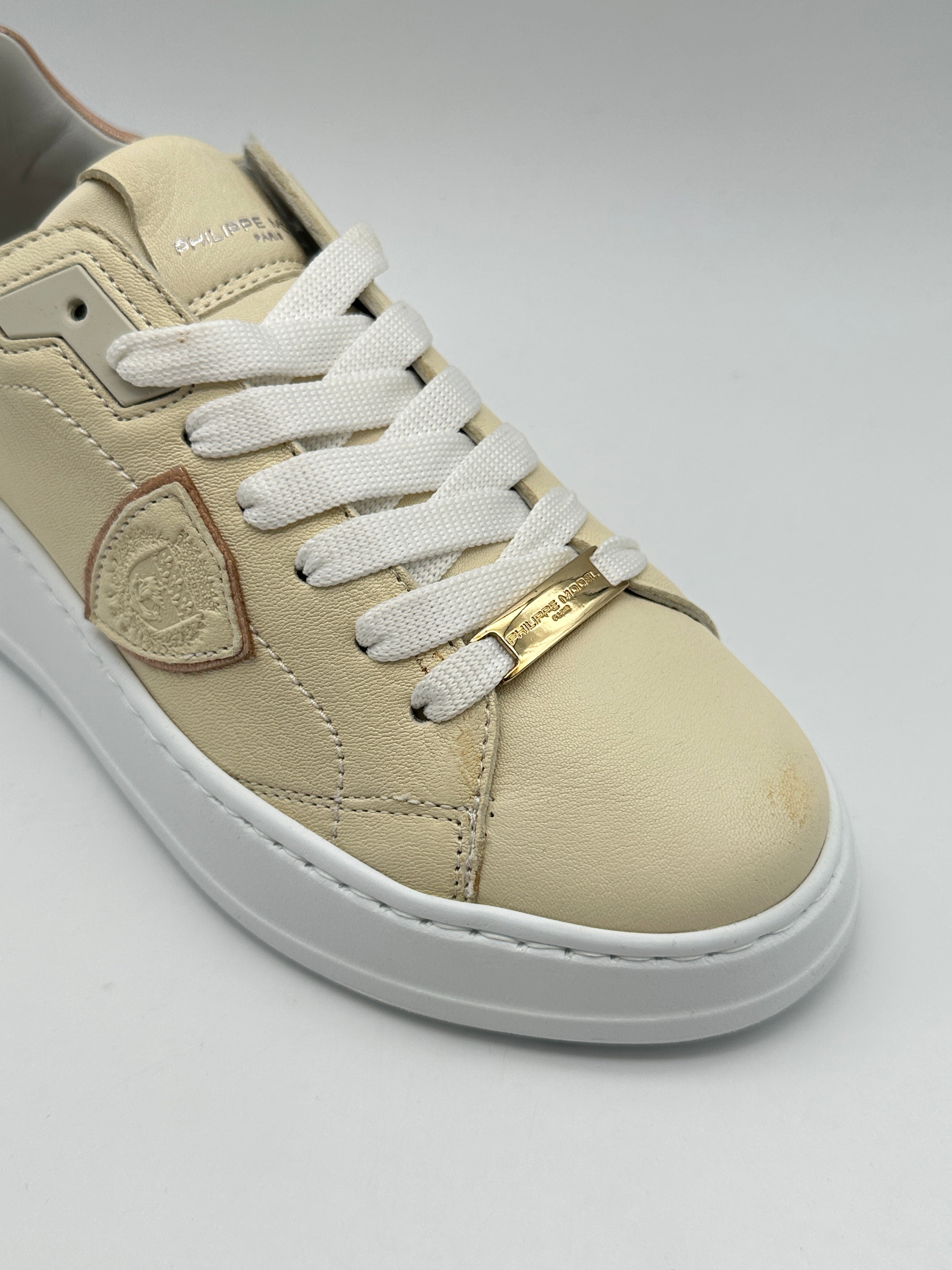 Temple Low In Pelle Metallizzata Nude Rose