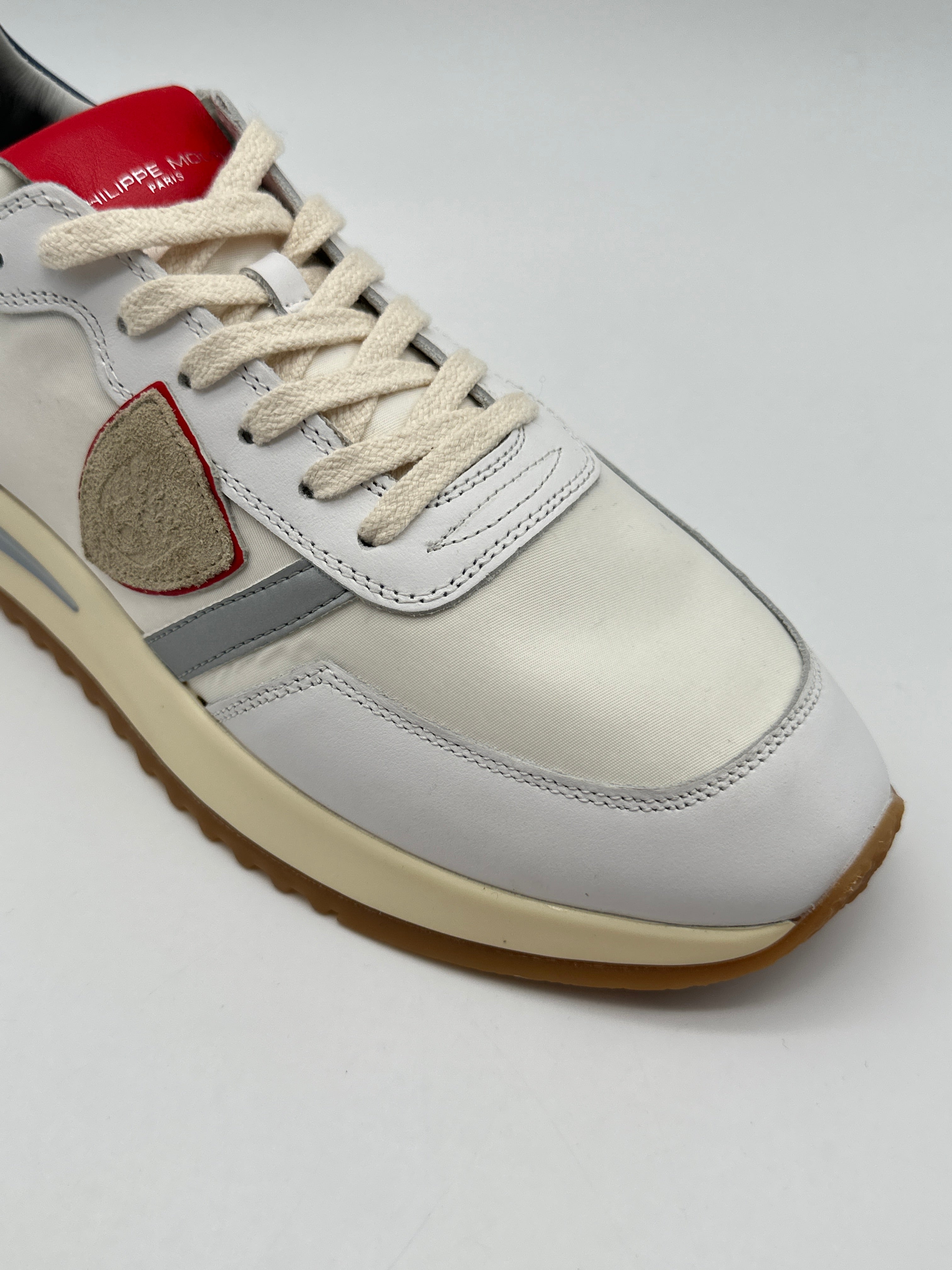 Tropez 2.1 Low Mondial In Pelle Bianca Blu Rossa