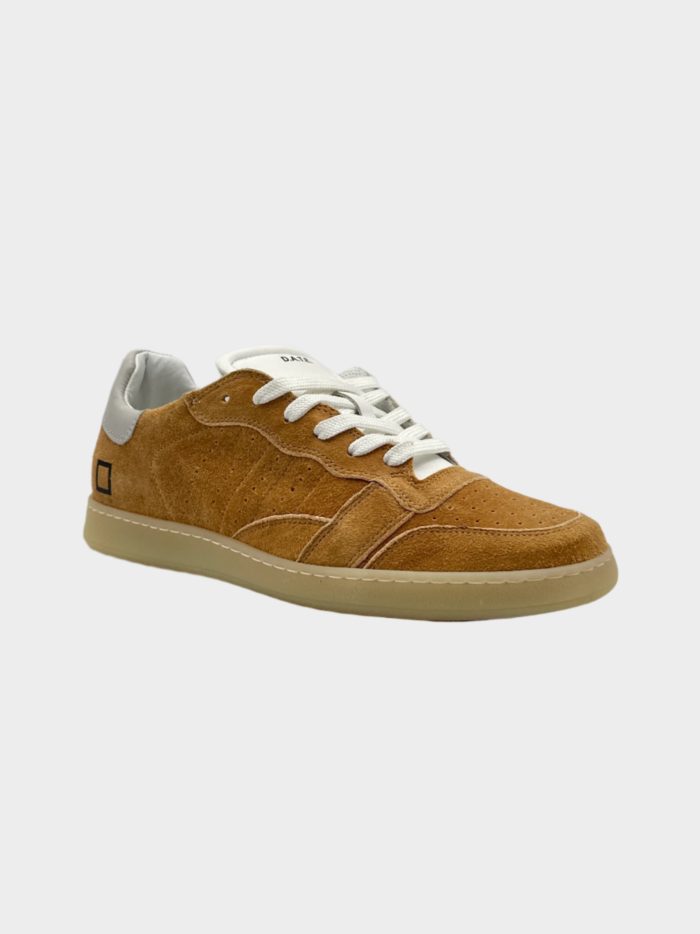 Sneakers Sporty Low Powder Orange In Pelle E Suede