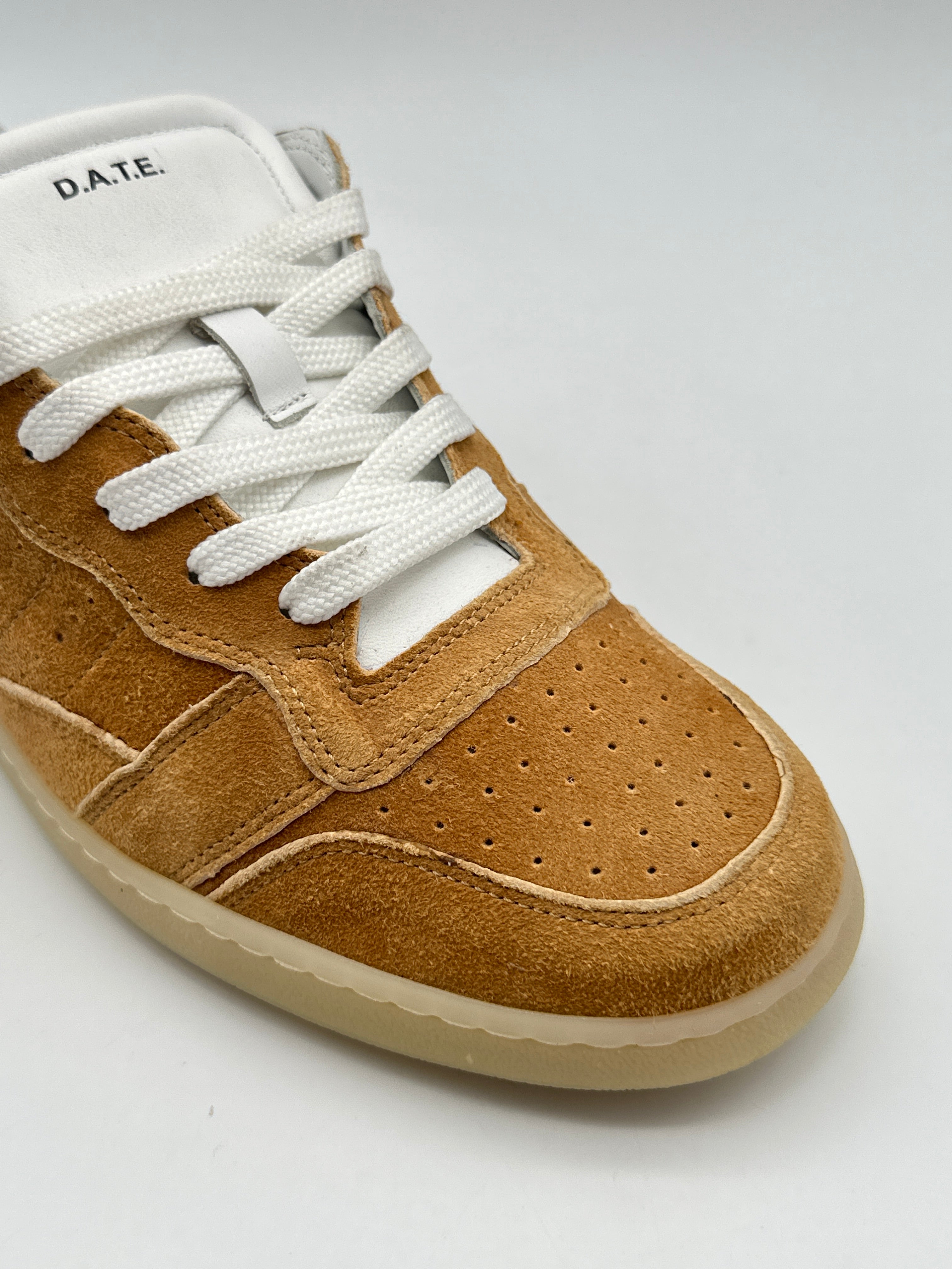 Sneakers Sporty Low Powder Orange In Pelle E Suede