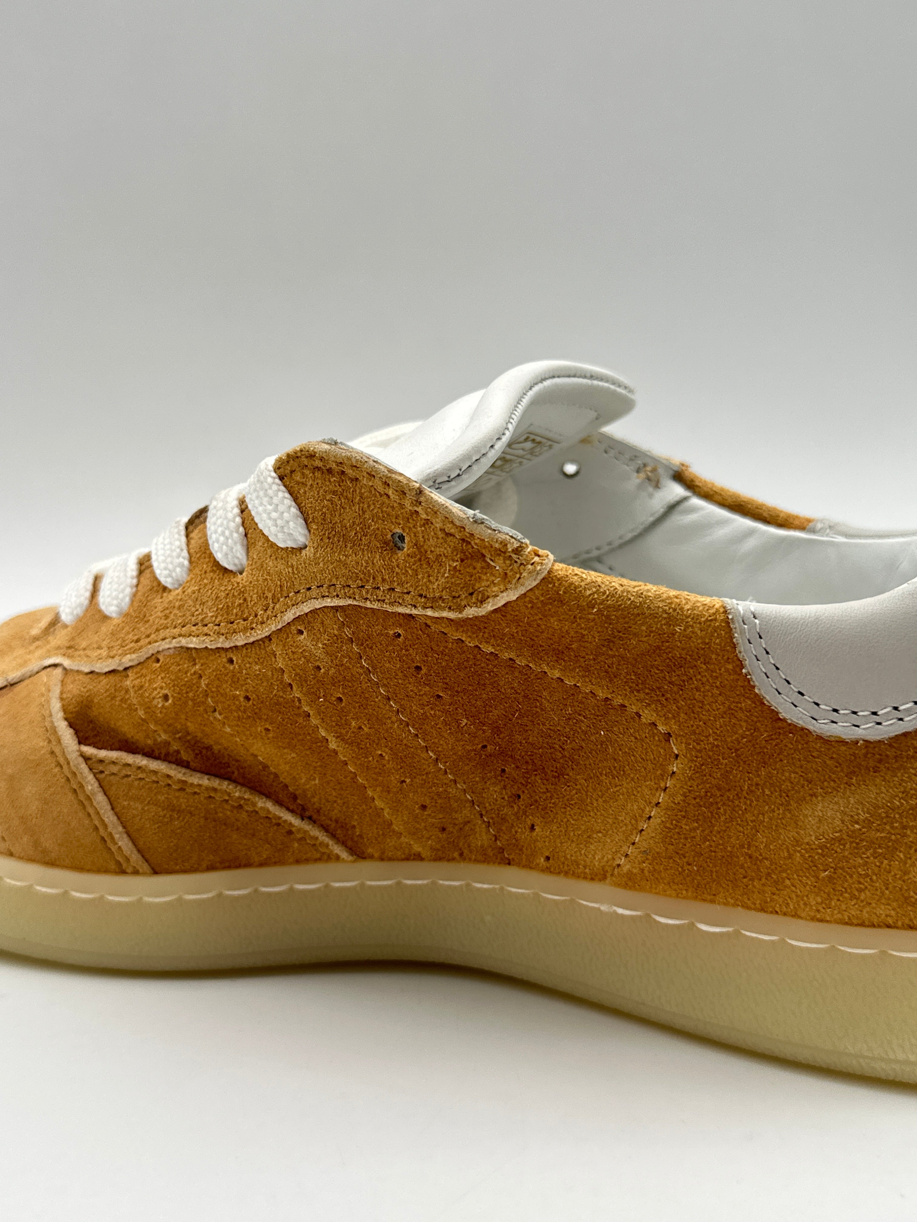 Sneakers Sporty Low Powder Orange In Pelle E Suede