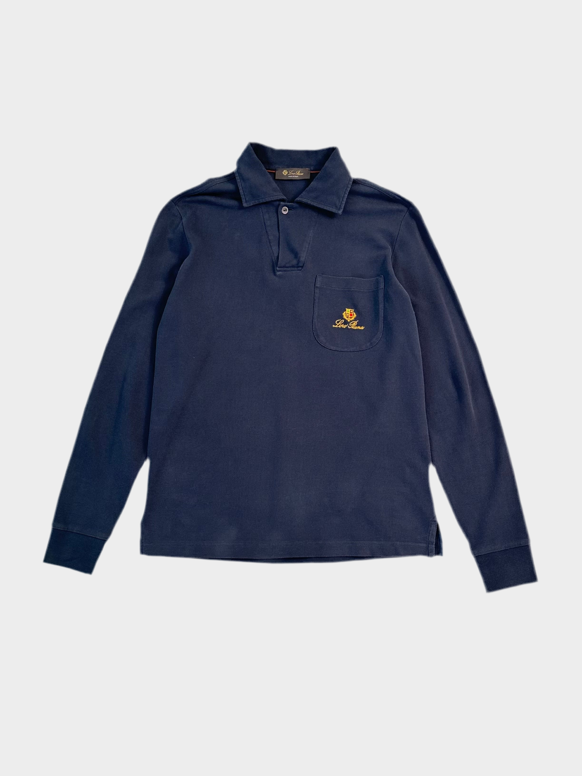 Loro Piana, polo cotone uomo, polo maniche lunghe, abbigliamento elegante, moda uomo casual chic, Qlhype