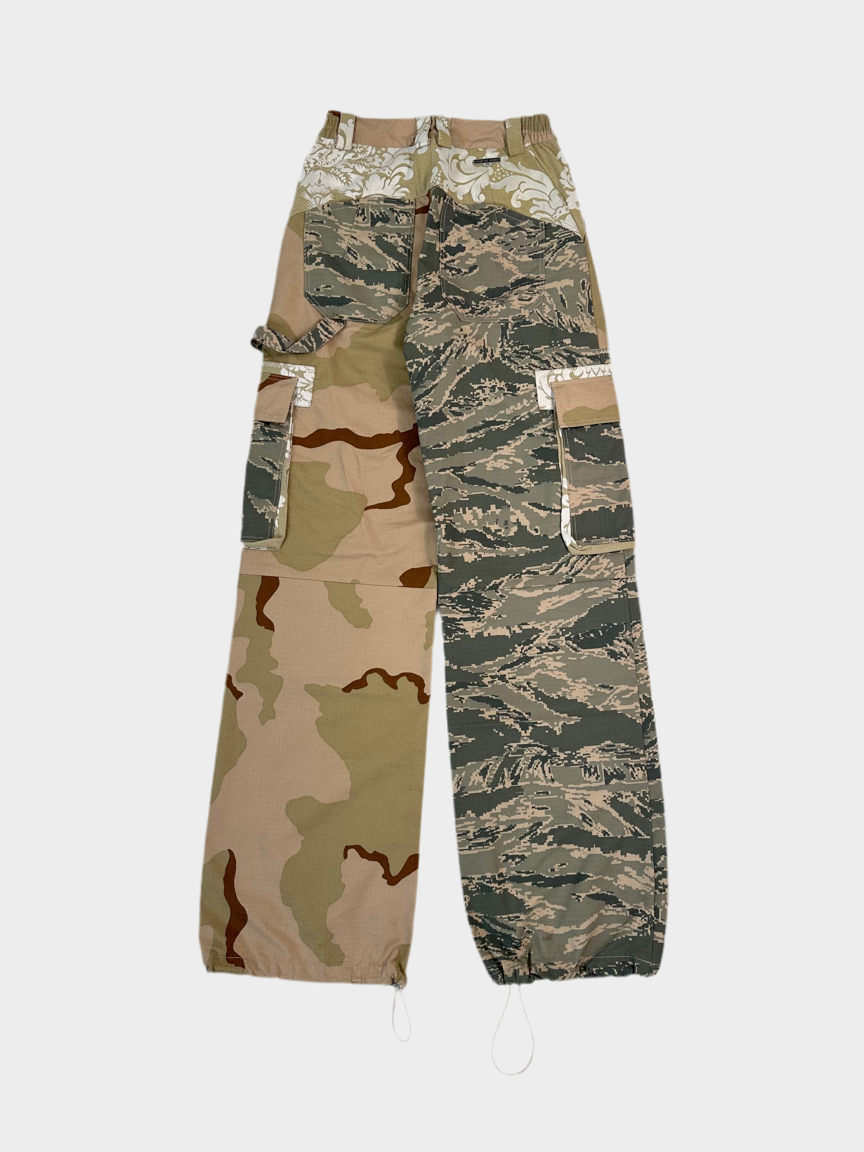 Marine Serre, pantaloni cargo, patchwork, streetwear donna, pantalone fantasia, moda urbana, Qlhype