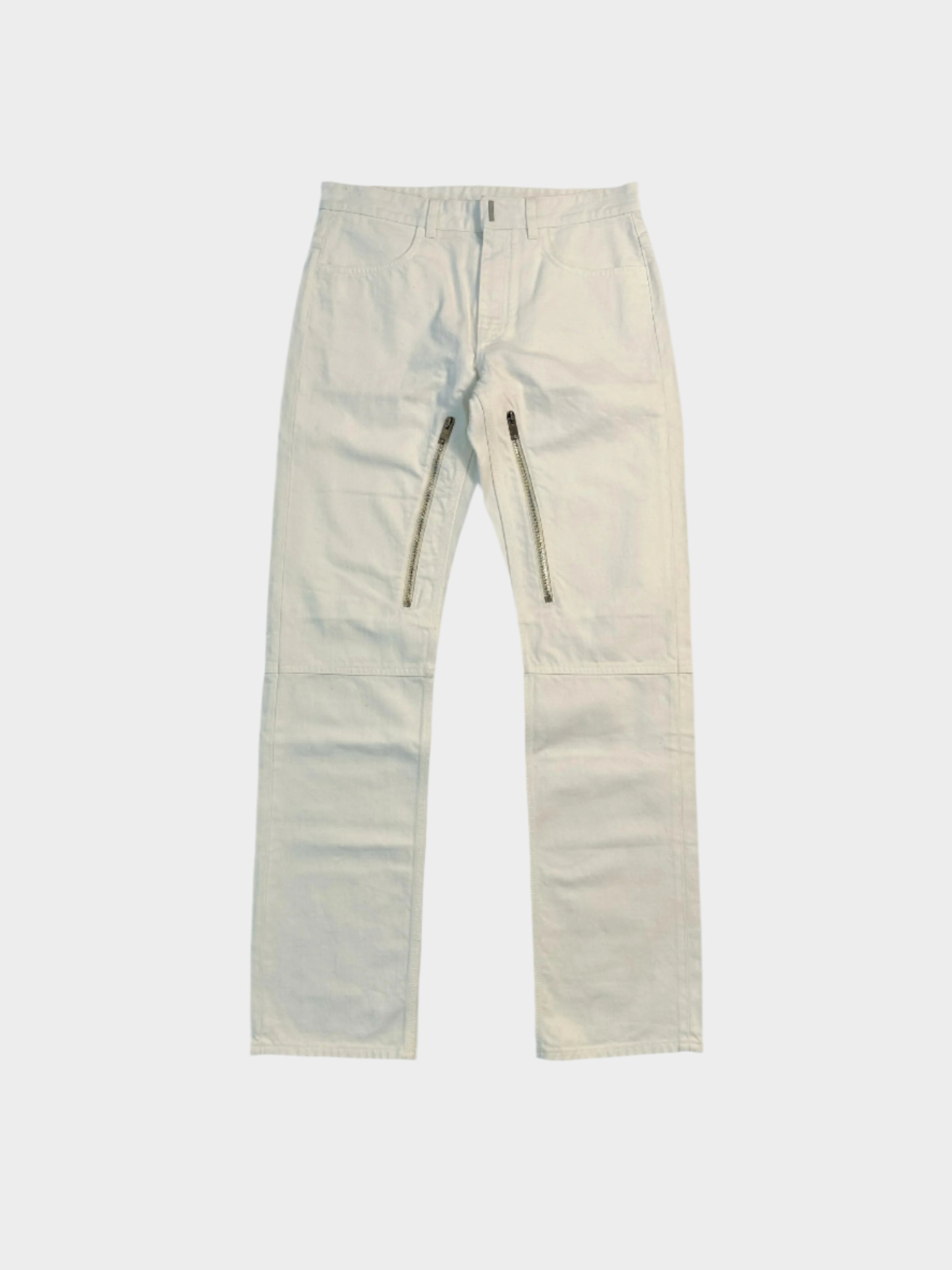 Givenchy, pantalone bianco, denim uomo, pantalone con zip, moda di lusso uomo, pantaloni streetwear, Givenchy uomo, Qlhype
