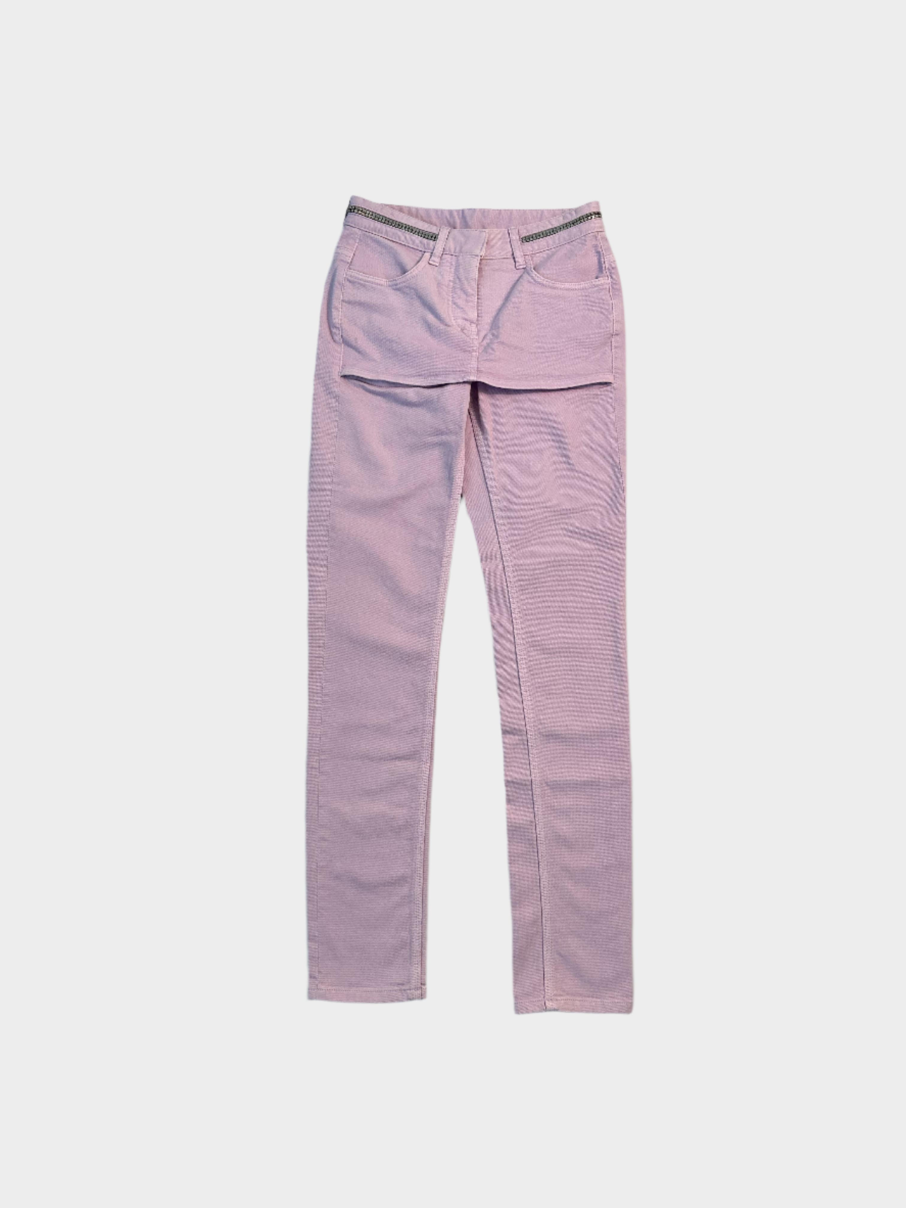 Givenchy, pantalone lilla, pantaloni donna, moda di lusso, dettagli metallici