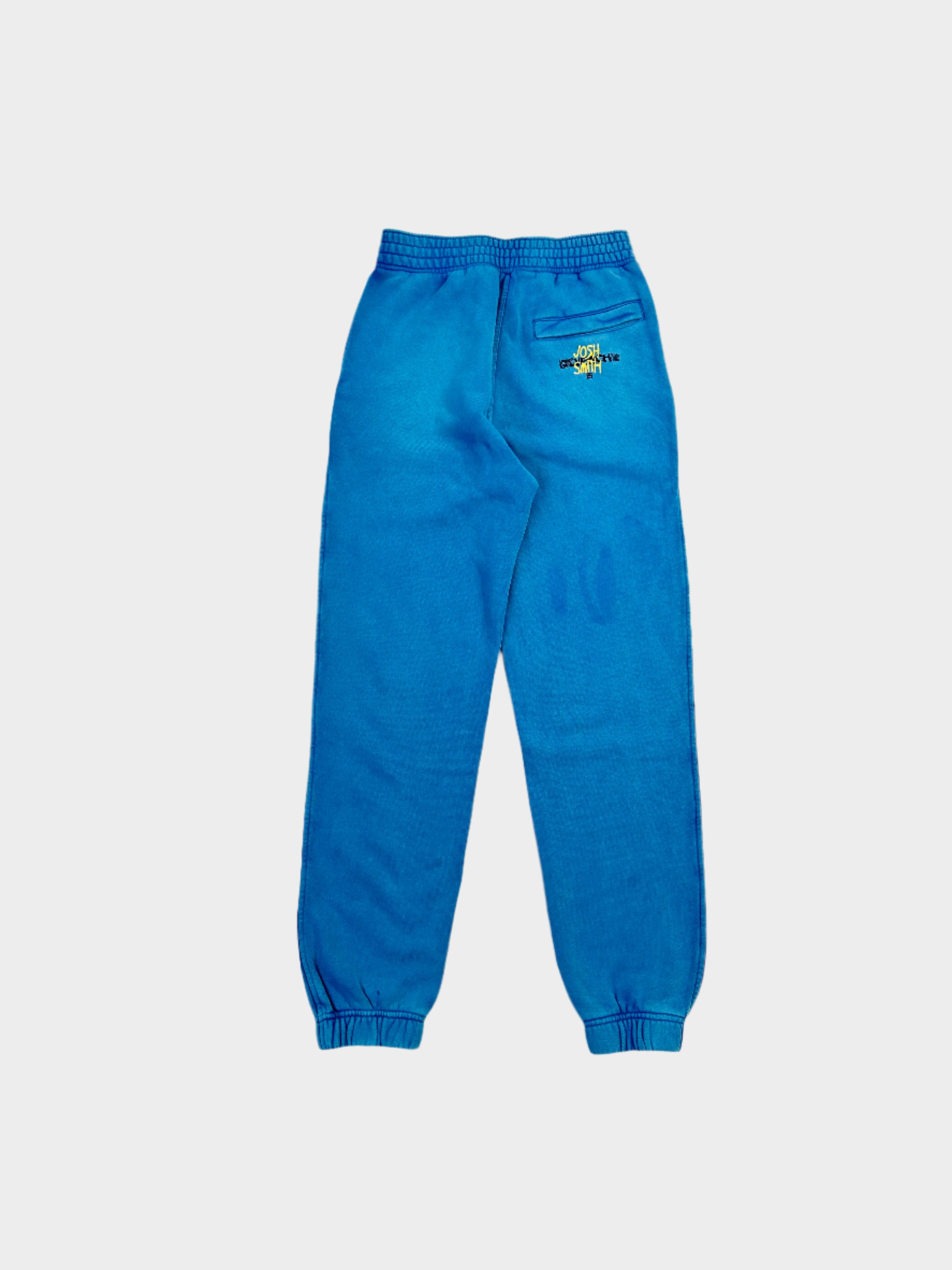 Givenchy, pantalone tuta uomo, Josh Smith, patch artistica, pantalone azzurro, cotone di qualità, streetwear di lusso, Qlhype