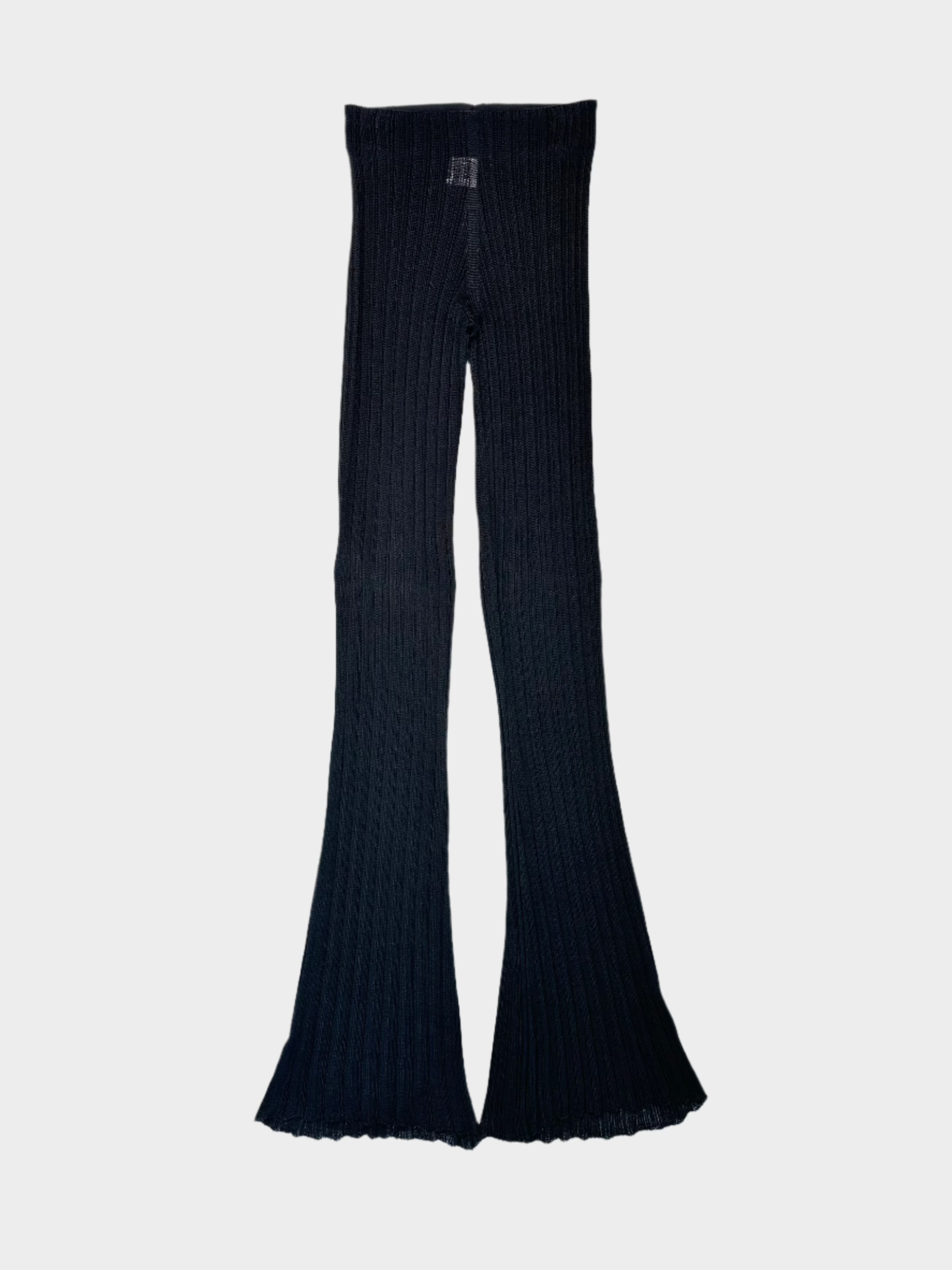 Pantaloni In Maglia Nera Con Fondo morbido