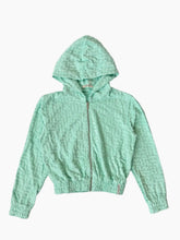 Green Terry Monogram Zip-Up Hoodie -  | dBlank