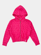 Pink Terry Monogram Zip-Up Hoodie -  | dBlank