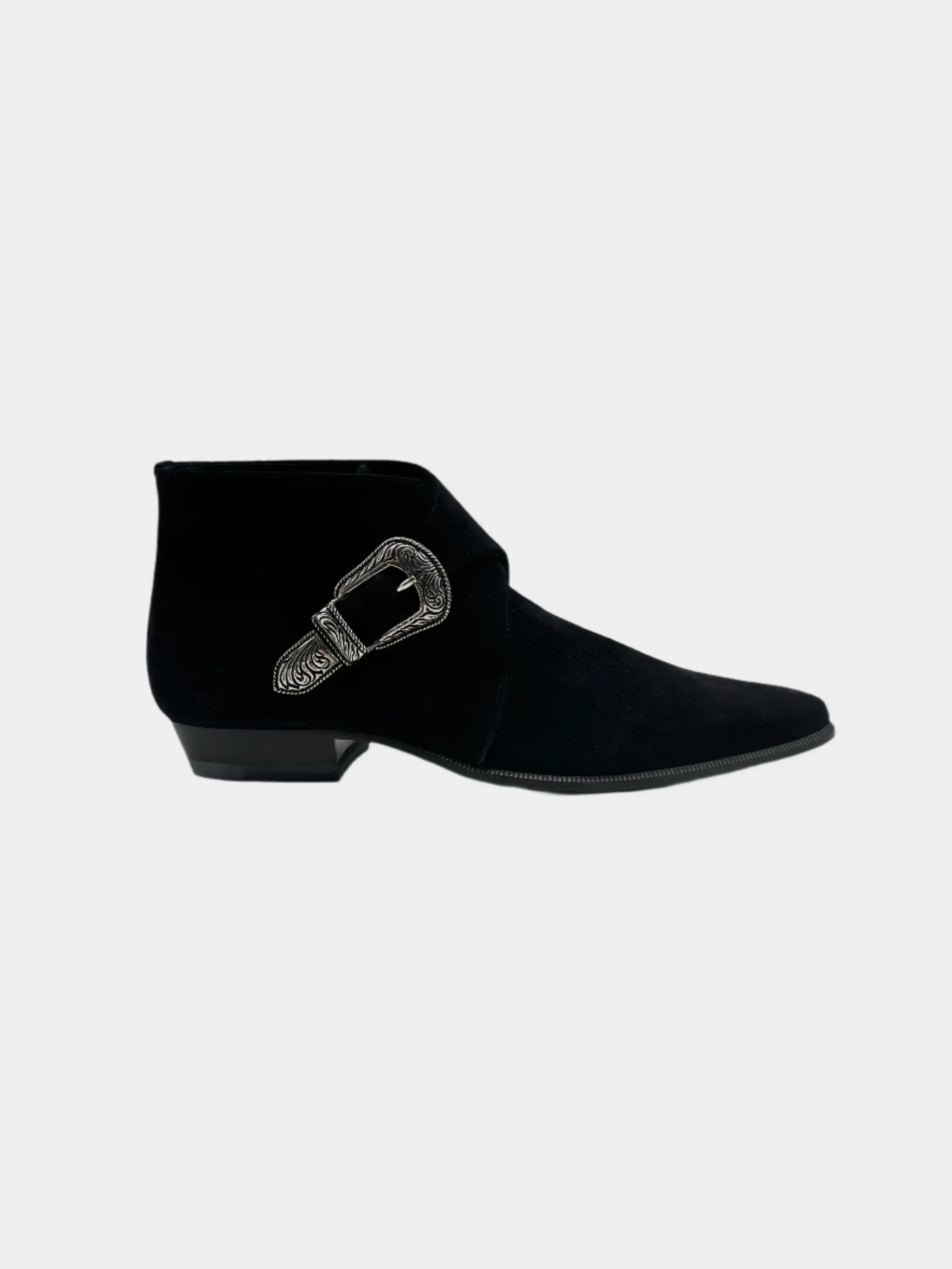 Stivaletto In Suede Con Fibbia