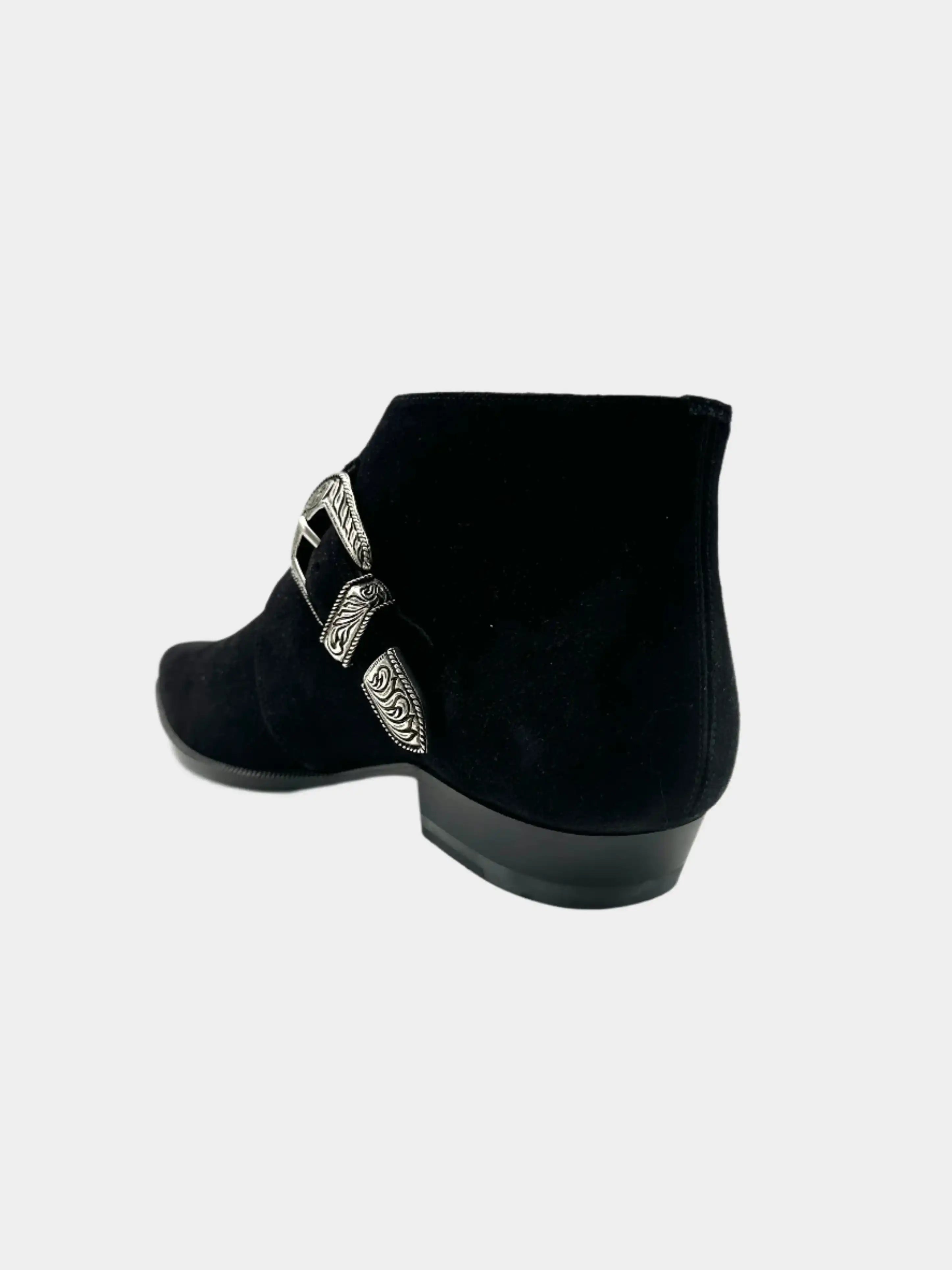 Stivaletto In Suede Con Fibbia