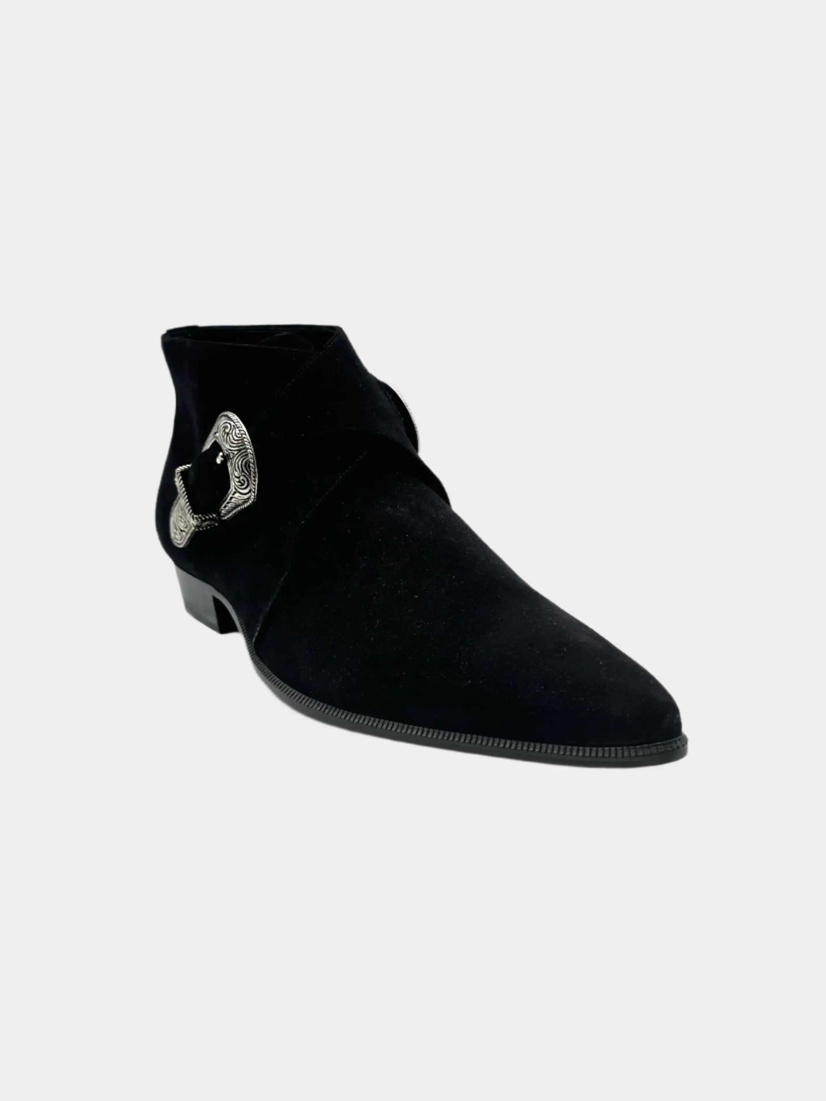 Stivaletto In Suede Con Fibbia
