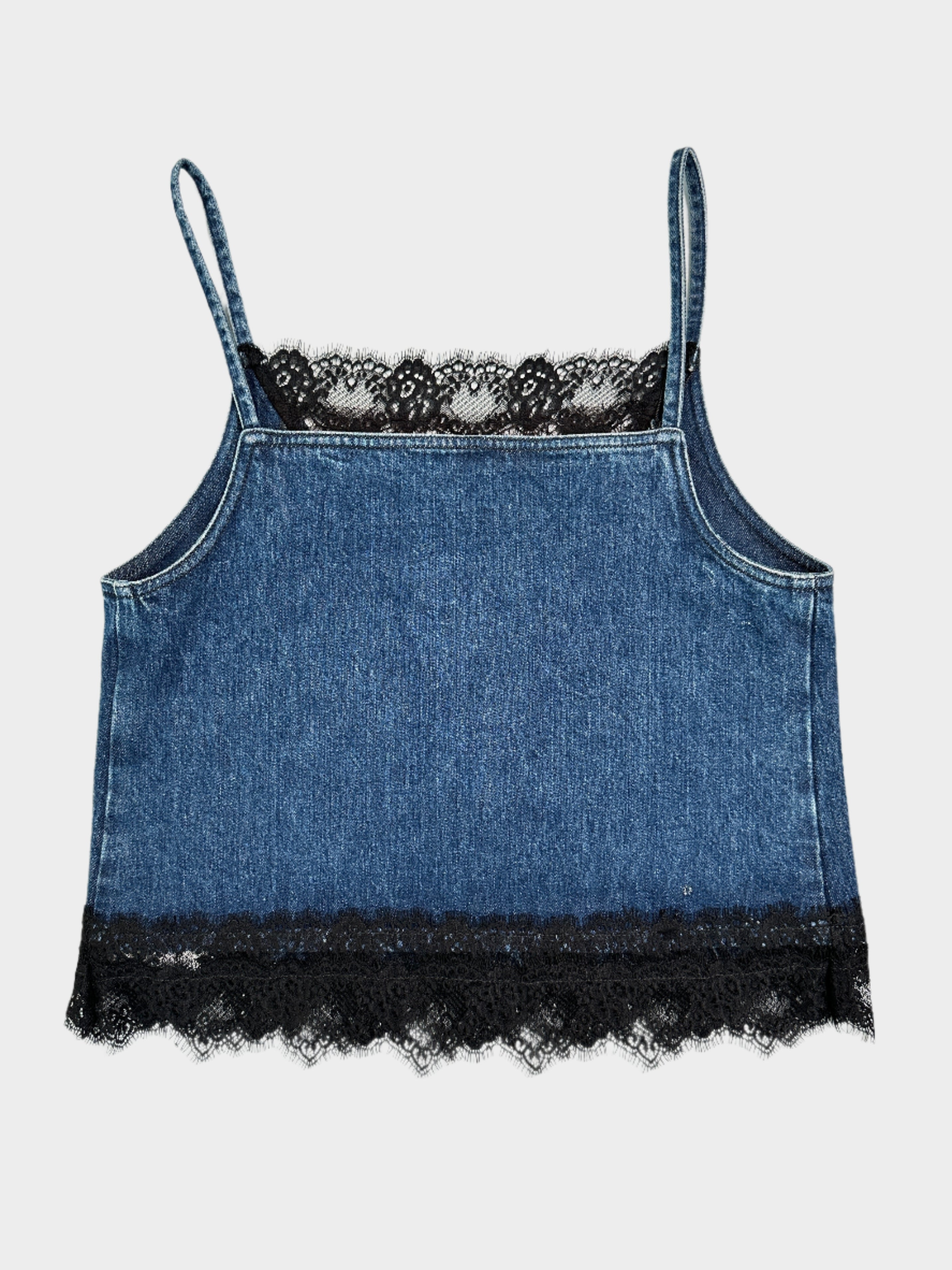 Top In Denim E Pizzo