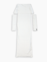 White Ribbed Dress With Sleeves -  | dBlank