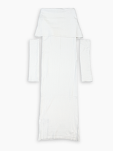 White Ribbed Dress With Sleeves -  | dBlank