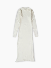 Abito Bianco In Maglia A Costine Con Spacco -  | dBlank