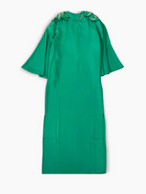 Long Green Kaftan Dress with Jewel Embroidery -  | dBlank