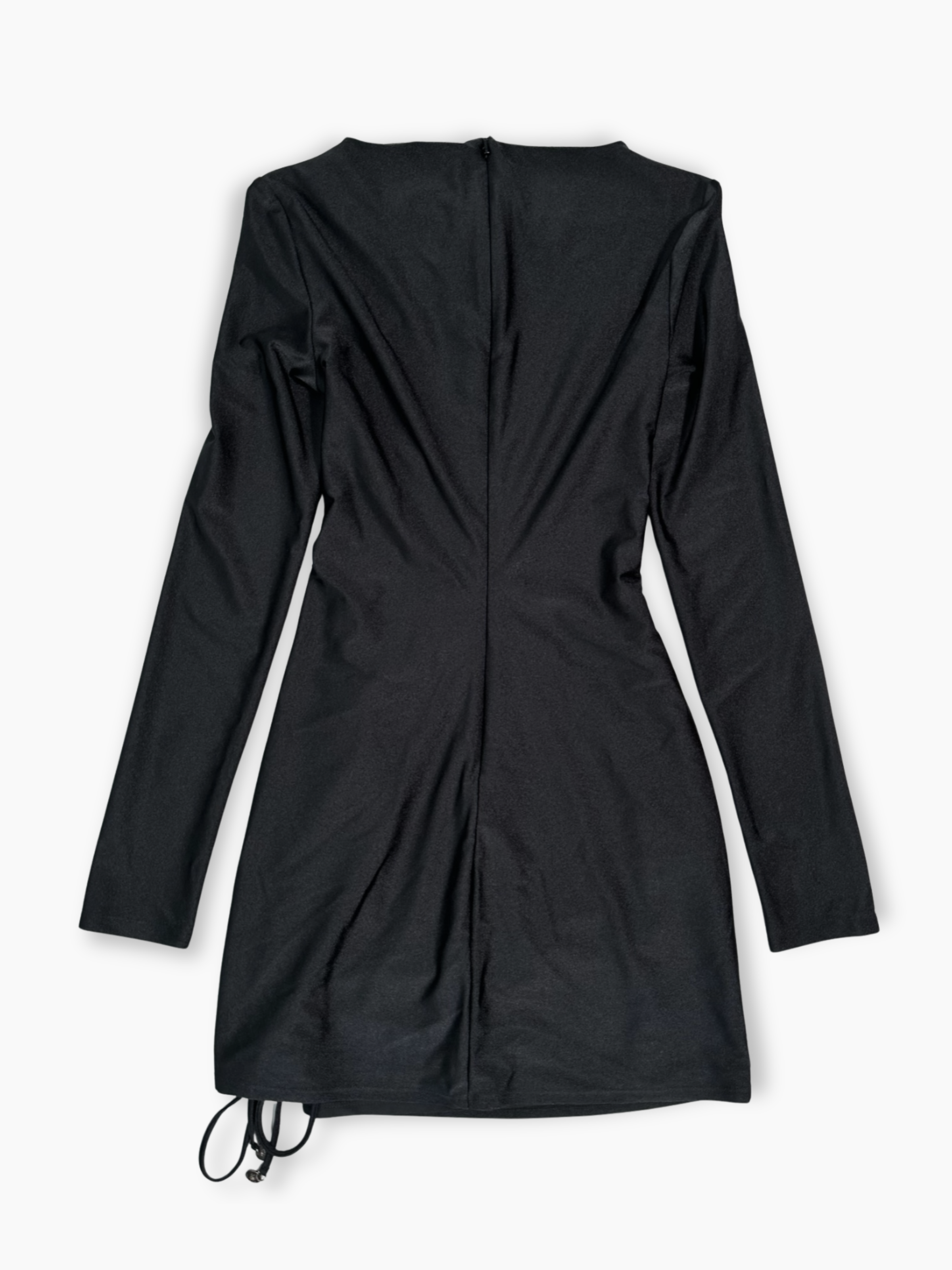 Retro abito nero Dundas Coco Bijoux cut-out con chiusura zip