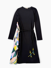 Black Dress with Multicolored Side Insert -  | dBlank