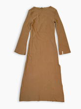 Hazelnut Dress With Round Neckline And Side Slit -  | dBlank