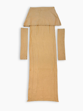 Hazelnut Ribbed Dress With Sleeves -  | dBlank