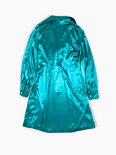 Emerald Green Satin Dress with Belt -  | dBlank