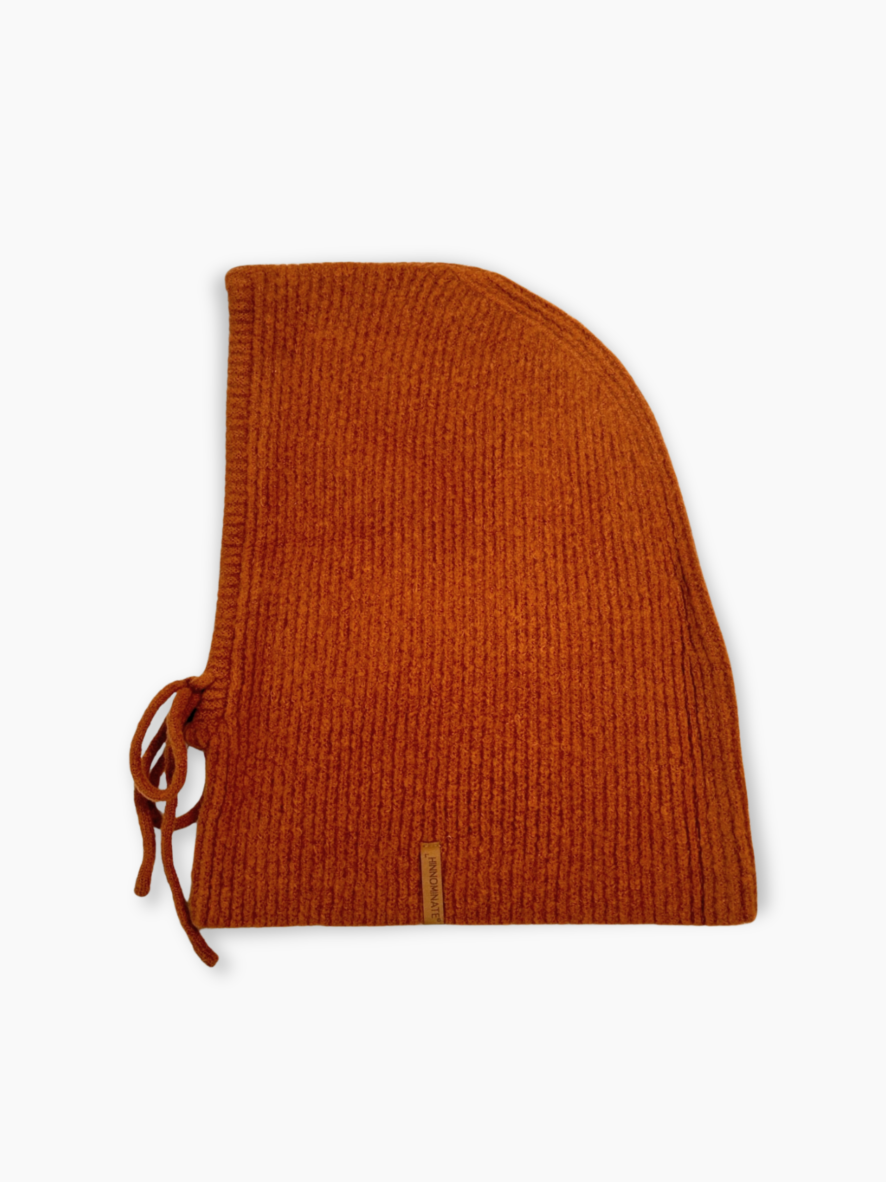 Balaclava in maglia teddy a costine con coulisse e logo Hinnominate