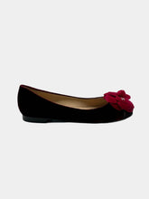 Ballerine In Velluto Bordeaux Con Fiore E Punta A Contrasto -  | dBlank