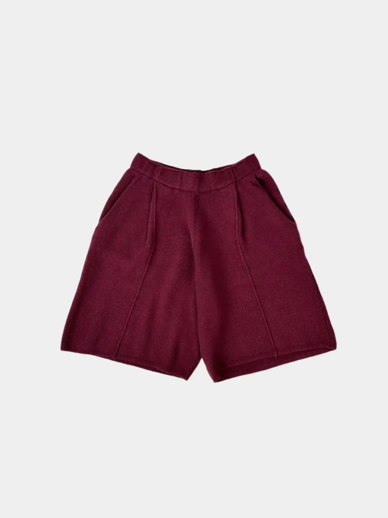 bermuda lana cashmere, bermuda maglia bordeaux, pantaloni corti invernali uomo, bermuda loungewear