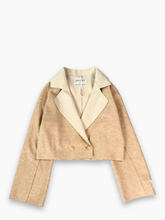 Beige Cropped Jacket in Soft Fabric -  | dBlank