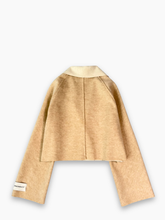 Beige Cropped Jacket in Soft Fabric -  | dBlank