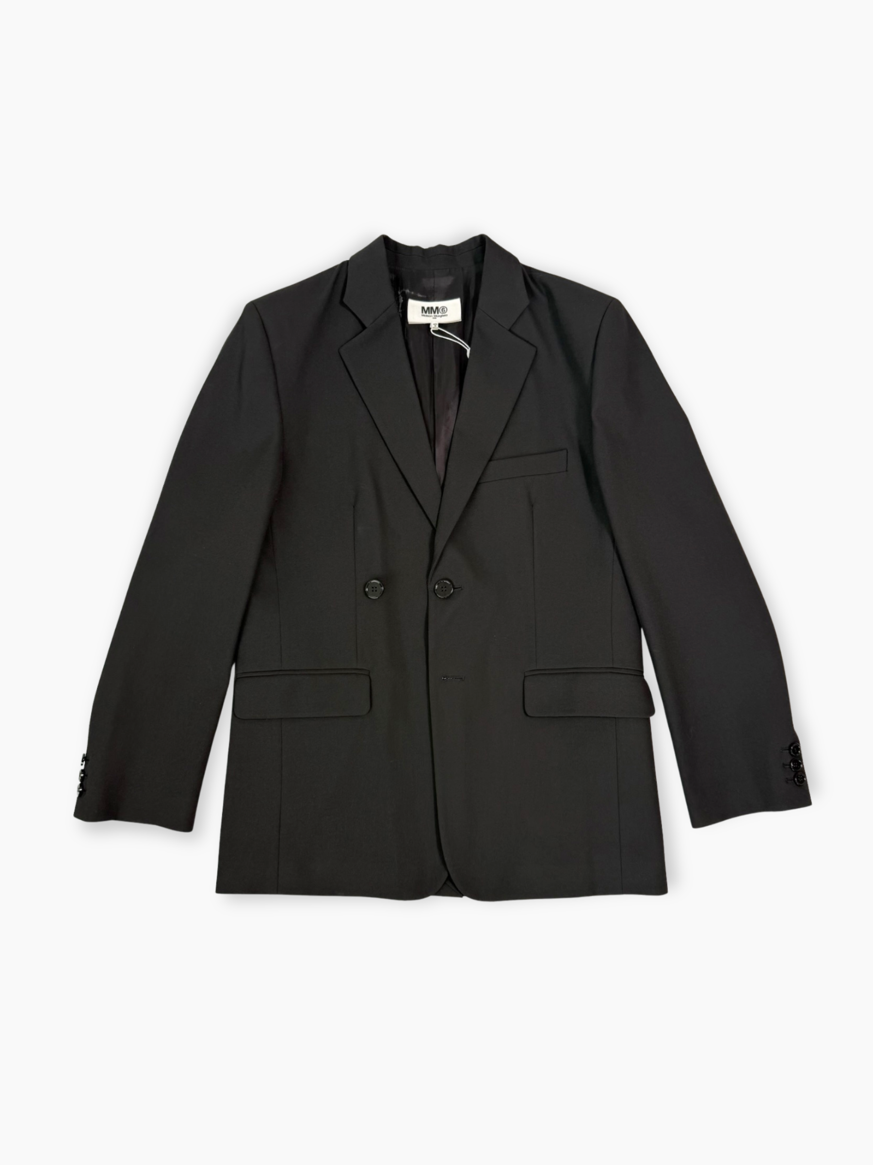Blazer nero doppiopetto MM6 Maison Margiela visto frontale