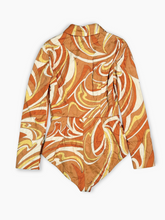 Orange Bodysuit With Geometric Print -  | dBlank