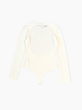 White Long Sleeve Bodysuit -  | dBlank