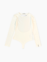 White Long Sleeve Bodysuit -  | dBlank