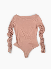 Old Rose Bodysuit With Ruffled Sleeves -  | dBlank