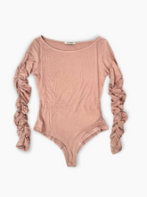 Old Rose Bodysuit With Ruffled Sleeves -  | dBlank