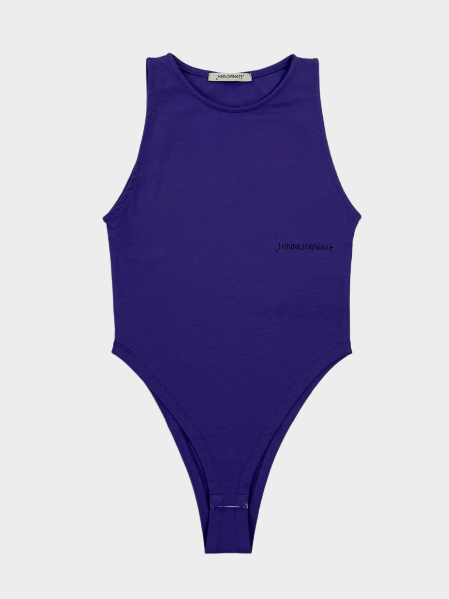 body viola donna, body smanicato bielastico, body logo Hinnominate, body cotone elasticizzato, body minimal donna