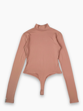 Pink Turtleneck Viscose Bodysuit with Label -  | Qlhype