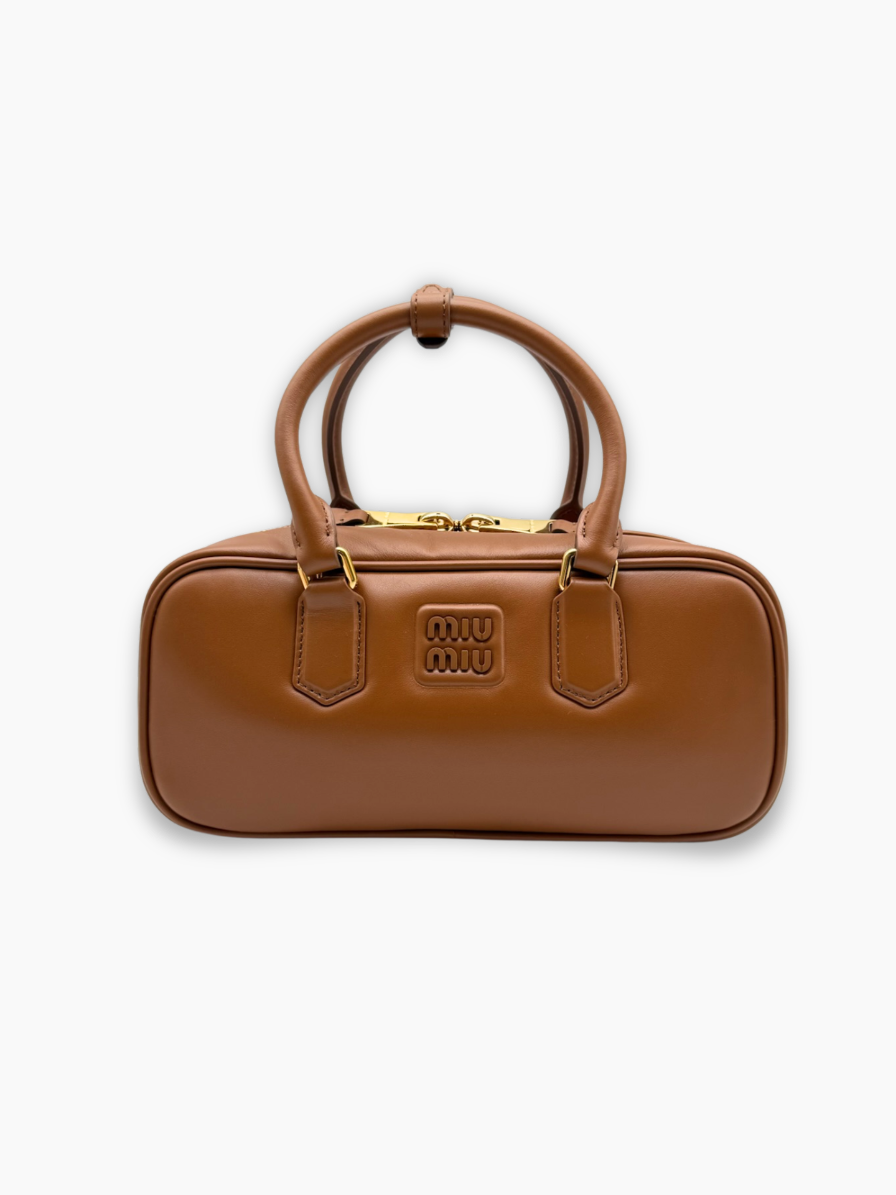 Borsa Arcadie in pelle marrone vista frontale