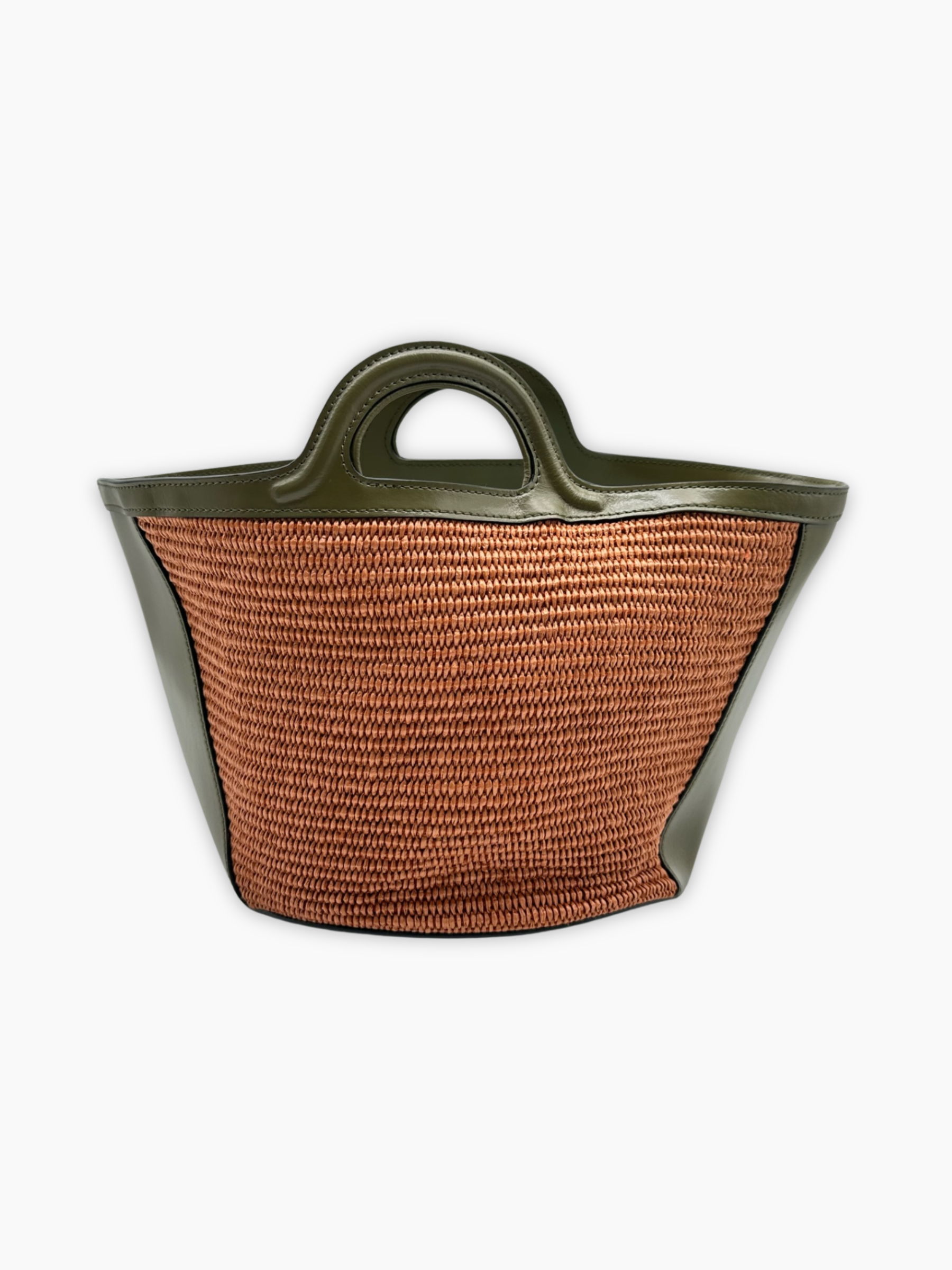 Borsa grande Marni verde e arancione vista laterale