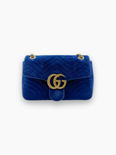 Borsa Large GG Marmont Matelassé Velvet Shoulder Bag - Blu | dBlank
