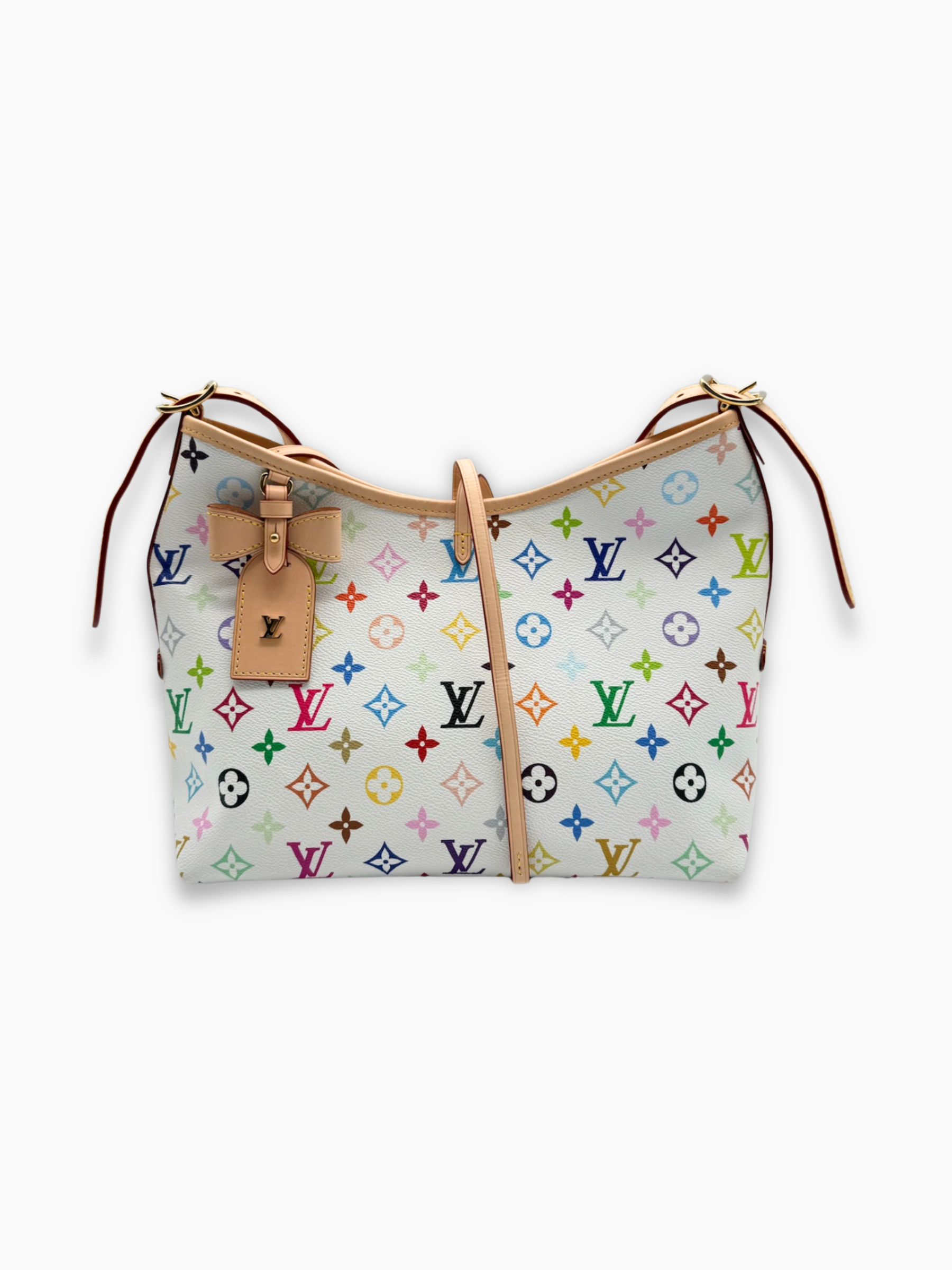 Borsa LV x TM CarryAll PM con monogram multicolor vista frontale