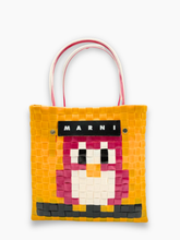 Borsa Basket Gialla Con Grafica Pinguino - Giallo | Qlhype