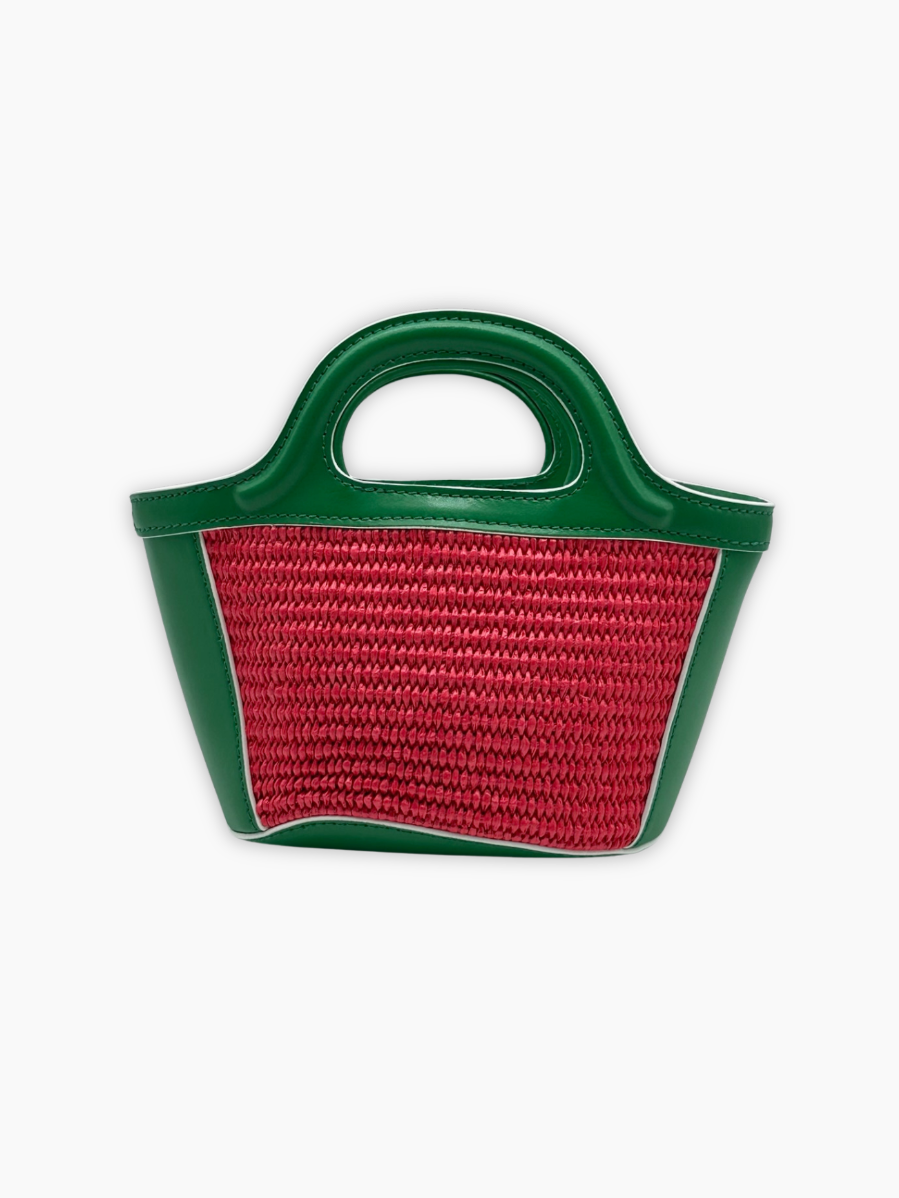 Borsa Mini Basket Marni verde e fucsia vista posteriore