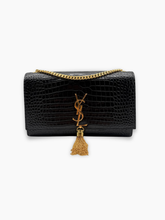 Borsa Kate Medium In Pelle Nera Coccodrillo - Nero | dBlank